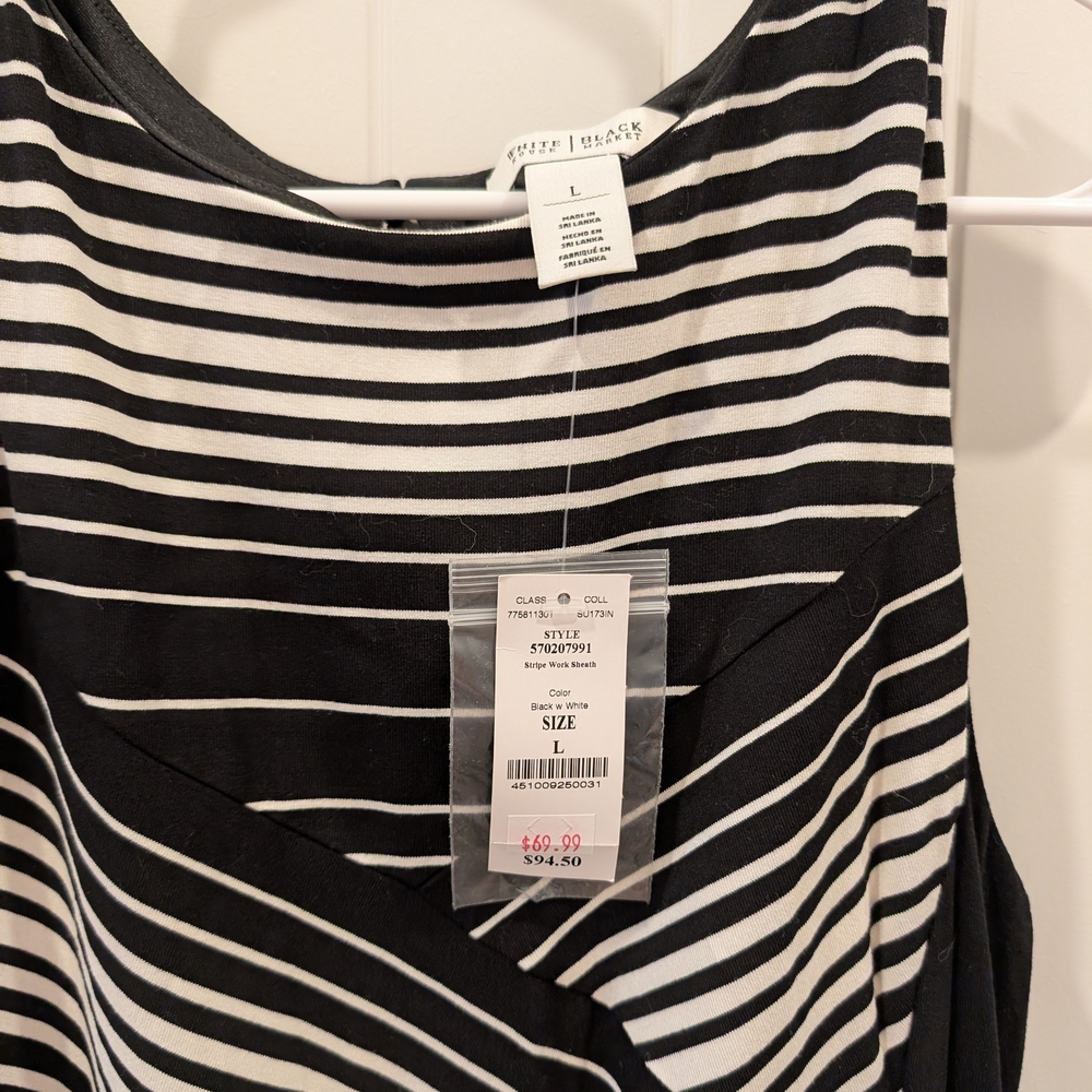 Black and White Striped Sleeveless Dress - Picture 4 of 6